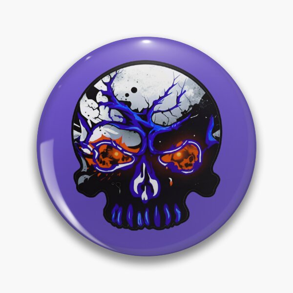 Item preview, Electric Blue Inferno Grunge Skull Graphic designed and sold by DopeStick.