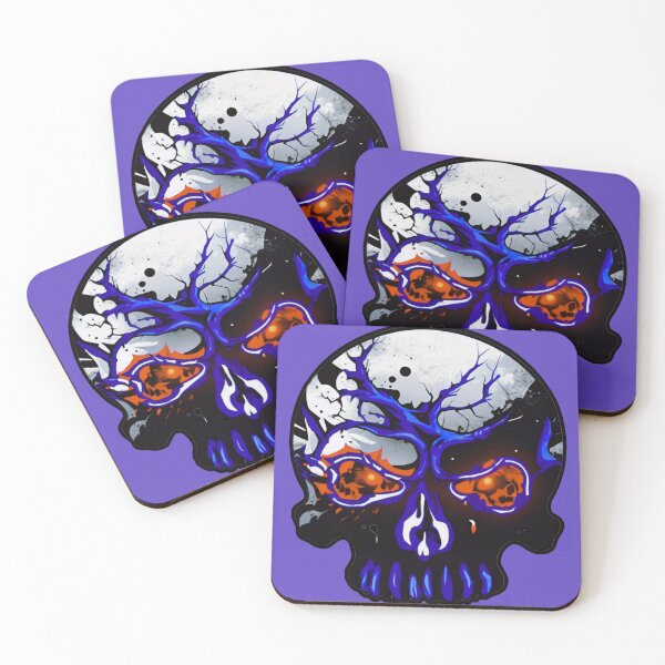 Item preview, Electric Blue Inferno Grunge Skull Graphic designed and sold by DopeStick.