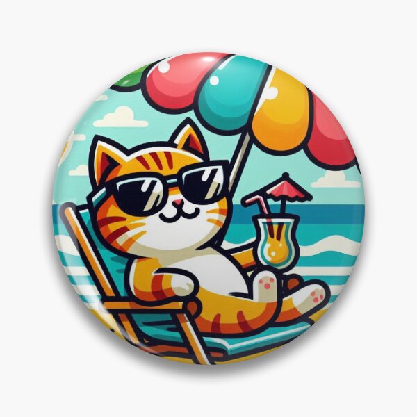 Item preview, Beach Vibes Cat Sticker designed and sold by Shaany.