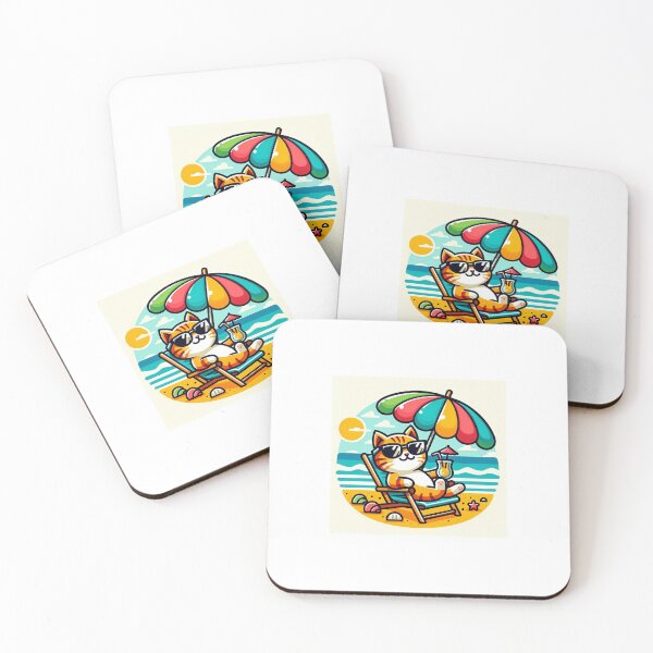 Item preview, Beach Vibes Cat Sticker designed and sold by Shaany.