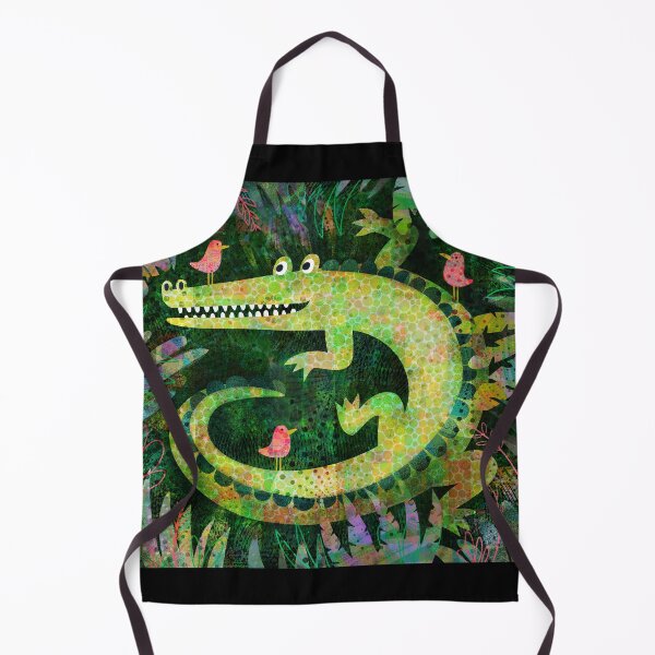 Item preview, Alligator with pink birds - cute jungle design by Cecca Designs designed and sold by Cecca-Designs.