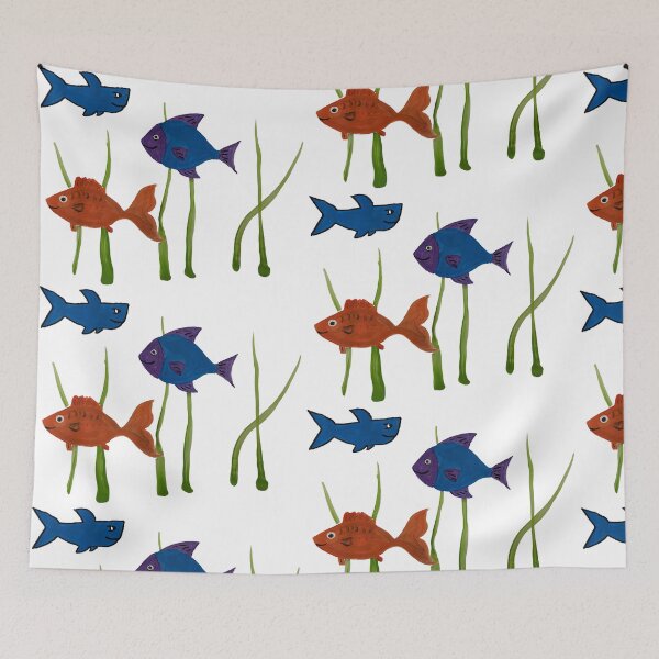 Aperçu de l'œuvre Requin, poisson orange et poisson violet créée et vendue par Lauracolleen3.
