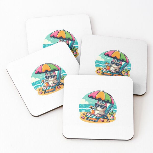 Item preview, Beach Vibes Cat Sticker designed and sold by Shaany.