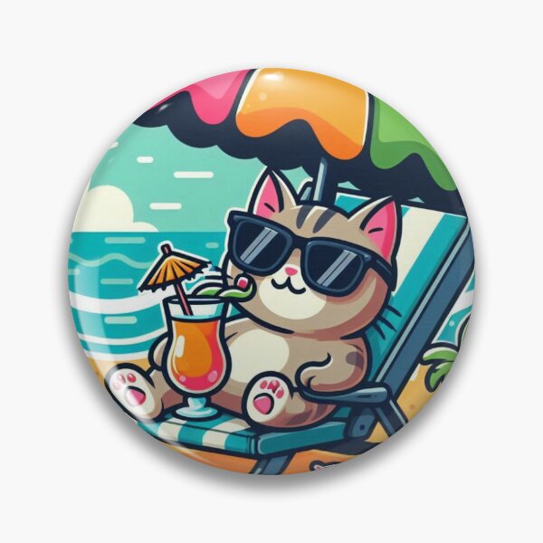 Item preview, Beach Vibes Cat Sticker designed and sold by Shaany.