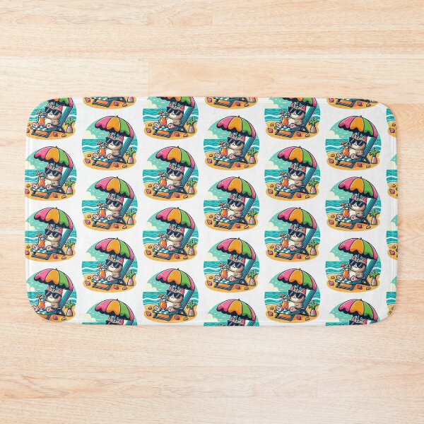Item preview, Beach Vibes Cat Sticker designed and sold by Shaany.