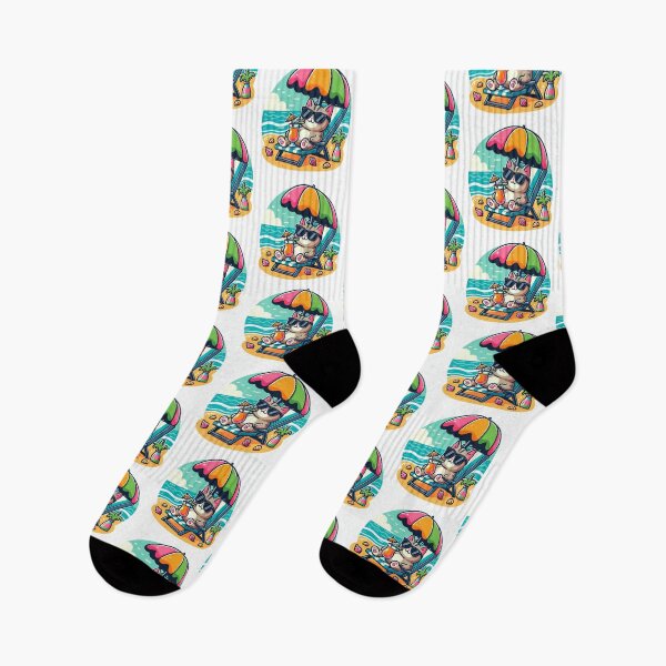 Item preview, Beach Vibes Cat Sticker designed and sold by Shaany.