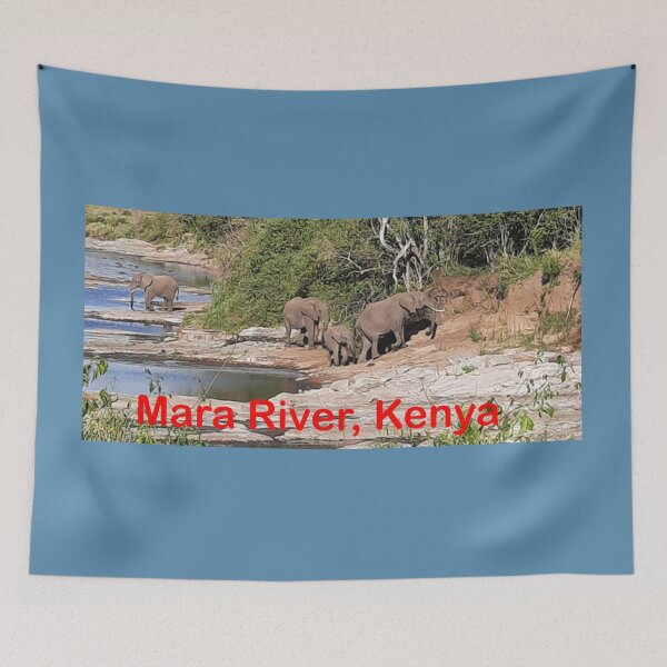 Item preview, Herd of Elephants crossing the Mara River in Kenya designed and sold by annenambiro.