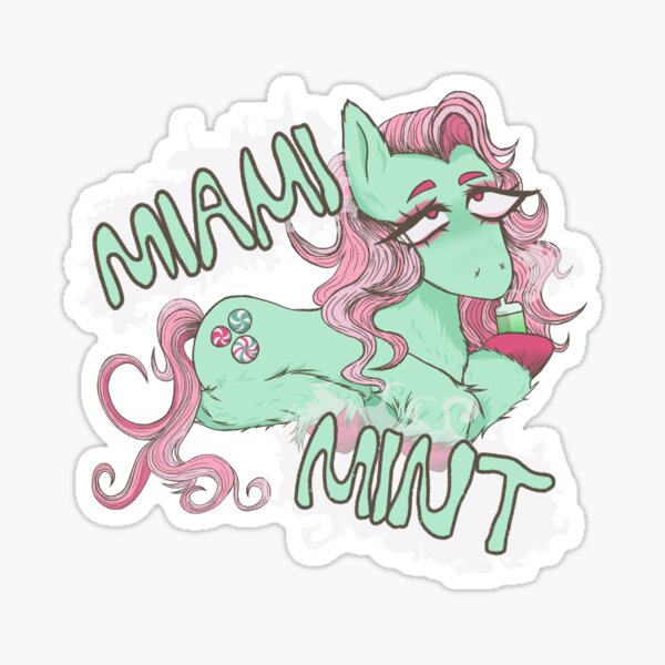 Item preview, Minty hitting the Miami Mint MLP G3 Stickers designed and sold by Zellenitez.