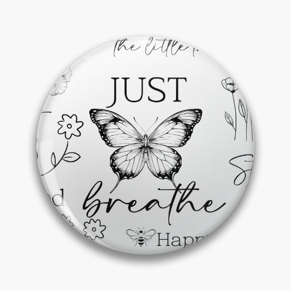 Item preview, Black and white Positive affirmations inspirational sayings with doodle flowers butterfly  designed and sold by Inktown.