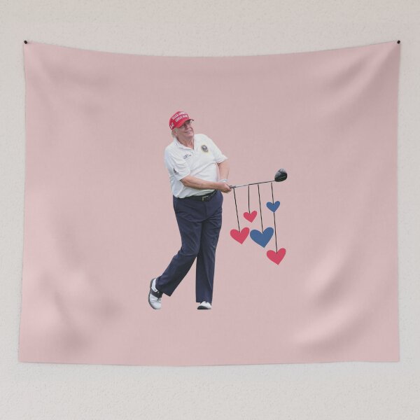 Item preview, Trump Golf Swing Happy Silly Hearts designed and sold by ashleygus.