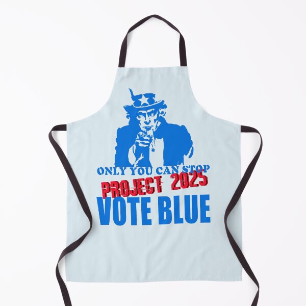 Aperçu de l'œuvre L'ONCLE SAM DIT STOP AU PROJET 2025, VOTEZ BLEU créée et vendue par LoveAndDefiance.