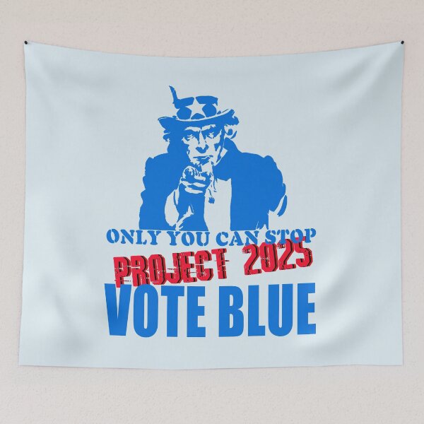 Item preview, UNCLE SAM  SAYS STOP PROJECT 2025  VOTE BLUE designed and sold by LoveAndDefiance.