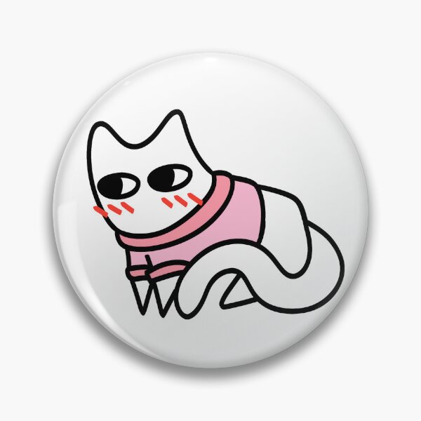 Item preview, Blushing nervous white cat sticker designed and sold by Quinn-BT.