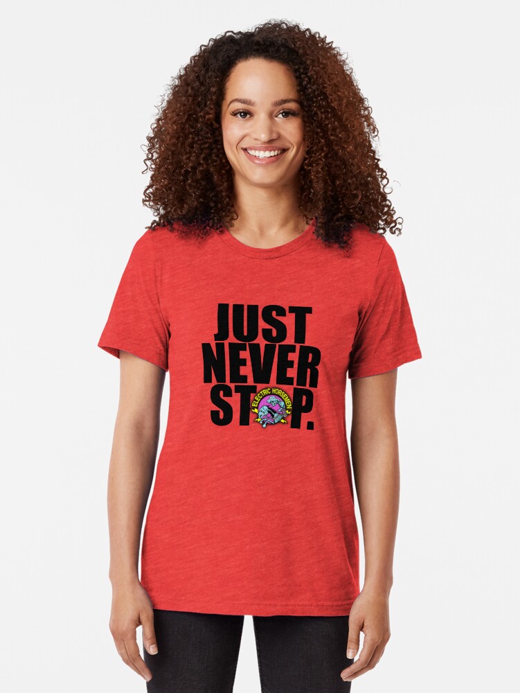 Alternate view of electric horsemen just never stop Tri-blend T-Shirt