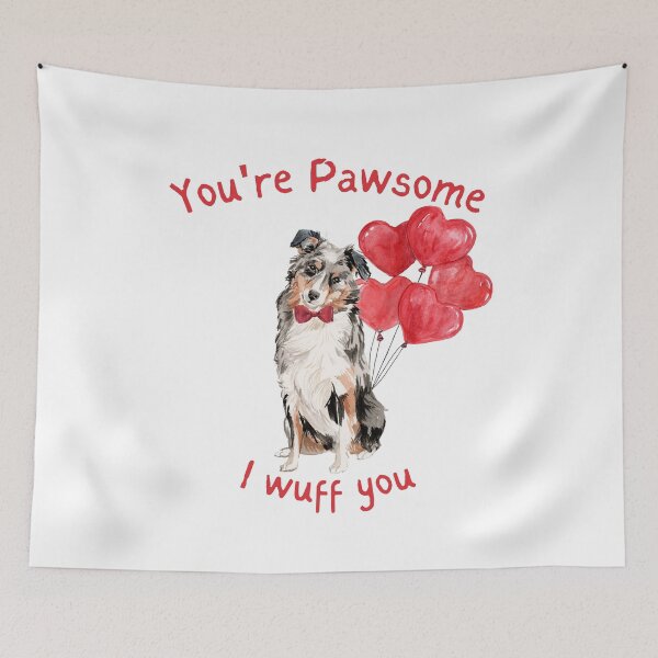 Item preview,  Australian Shepherd Dog My Valentine  designed and sold by beastieboutique.