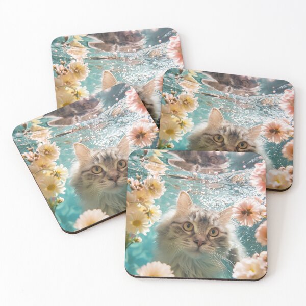 Item preview, Underwater summer cat serenity designed and sold by YayaPrintable.