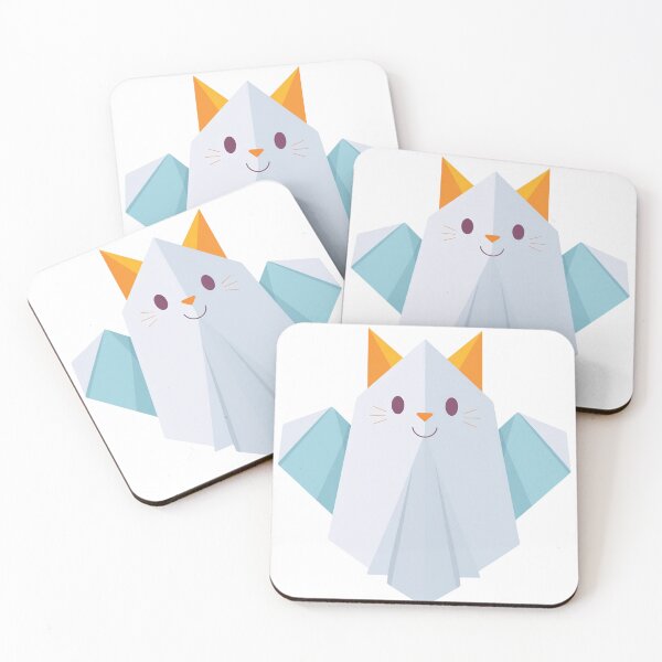 Item preview, cute origami ghost cat designed and sold by EULALIA Twarog.