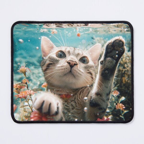 Item preview, underwater summer cat serenity designed and sold by YayaPrintable.