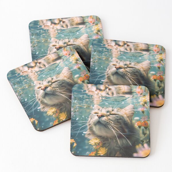 Item preview, underwater summer cat serenity designed and sold by YayaPrintable.