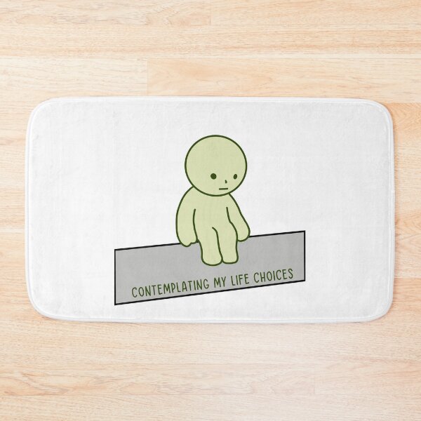 Item preview, smiski contemplating life choices sitting sticker designed and sold by simpleactivist.