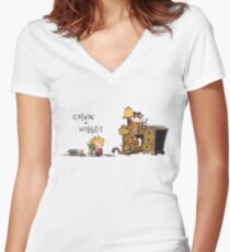 Calvin and Hobbes Women's Fitted V-Neck T-Shirt