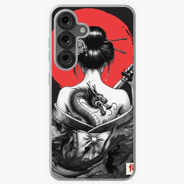 Item preview, Samurai Geisha with Katana and Dragon Tattoo designed and sold by Mariana Piana.