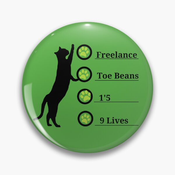 Item preview, Freelance, Toe Beans, 1'5, 9 Lives (Green BG) designed and sold by SillyFun.