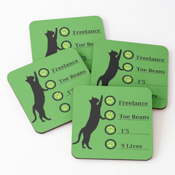Item preview, Freelance, Toe Beans, 1'5, 9 Lives (Green BG) designed and sold by SillyFun.