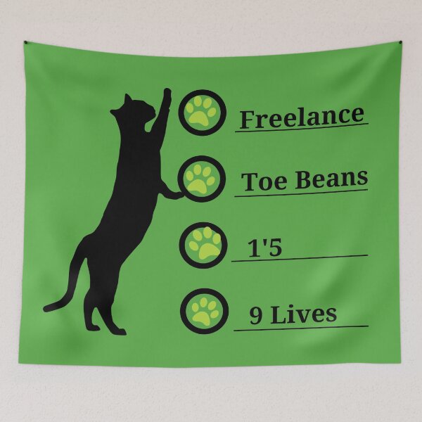 Item preview, Freelance, Toe Beans, 1'5, 9 Lives (Green BG) designed and sold by SillyFun.