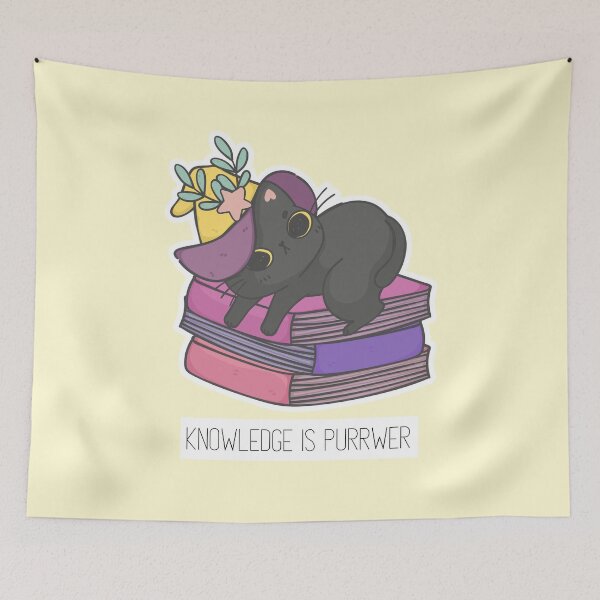 Item preview, Knowledge is Purrwer #CatGifts #CatLady #CatMom #CatDad #CatLife designed and sold by Anna Halasek.