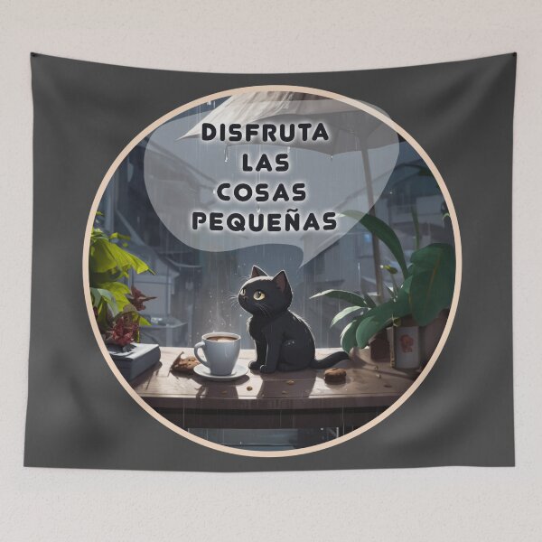 Item preview, Enjoy The Little Things Black Kitty Looking at the Rain Tee Shirt designed and sold by La Loca.