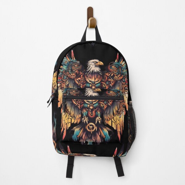 Item preview, Multi Coloured tattoo steam punked Golden Eagle design - 2 on Black background designed and sold by Elizabeth-Banks.