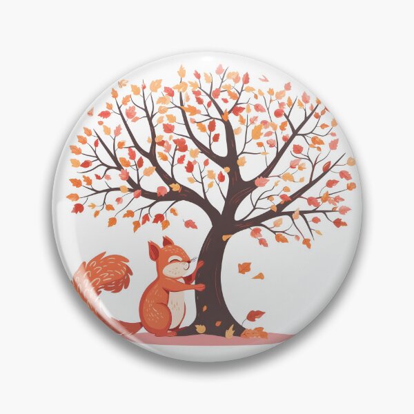 Aperçu de l'œuvre Arbre d'automne avec écureuil (Ver. 3) créée et vendue par CheonjaeDesigns.