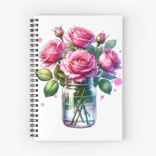 Item preview, Watercolor Pink Roses in Jar designed and sold by Ginngers.