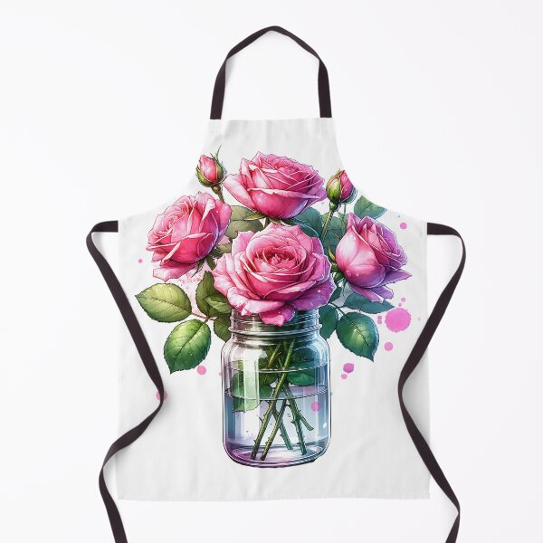 Item preview, Watercolor Pink Roses in Jar designed and sold by Ginngers.