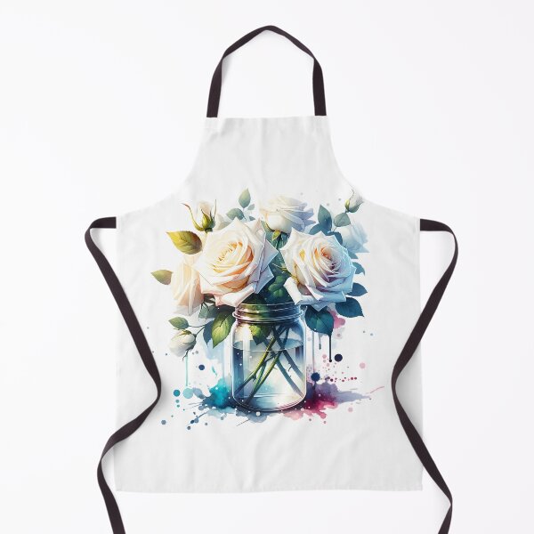 Item preview, Watercolor White Rose in Jar designed and sold by Ginngers.