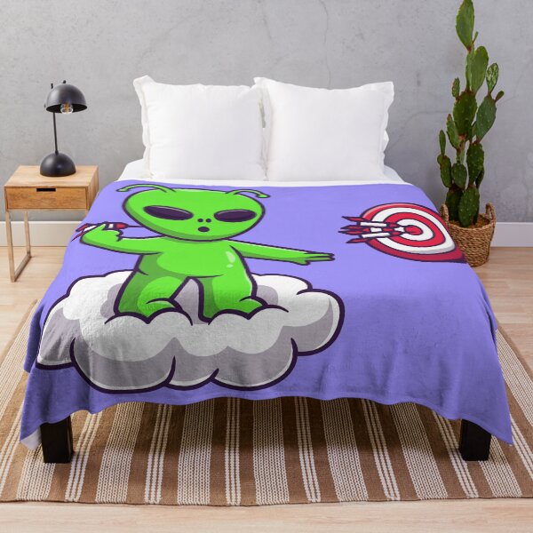 Item preview, Cute Alien Playing Archery at Cloud Target Cartoon Vector Icon - Adorable Science Holiday Illustration designed and sold by hjian8219.