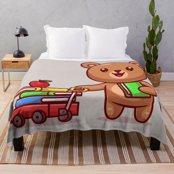 Item preview, Cute Bear Student Bringing Apple and Book with Trolley Cartoon Vector Icon - Adorable Animal Education Illustration designed and sold by hjian8219.