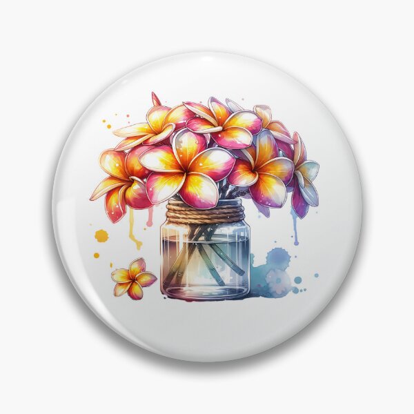 Item preview, Hawaiin Watercolor Plumerias in a Jar designed and sold by Ginngers.