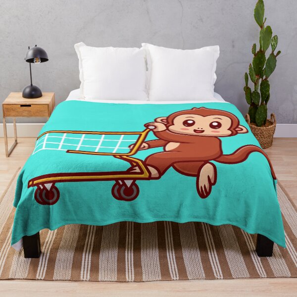 Item preview, Cute Monkey Playing Trolley Cartoon Vector Icon designed and sold by hjian8219.