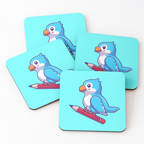Item preview, Cute Bird Holding Pencil Cartoon Vector Icon designed and sold by hjian8219.