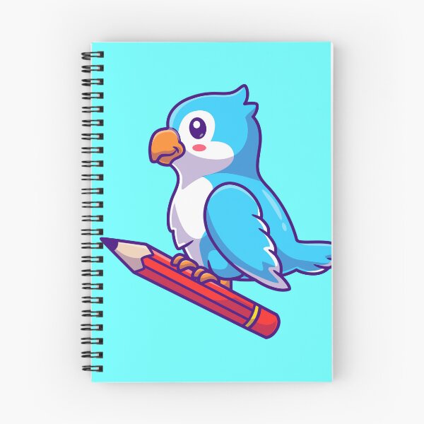 Item preview, Cute Bird Holding Pencil Cartoon Vector Icon designed and sold by hjian8219.