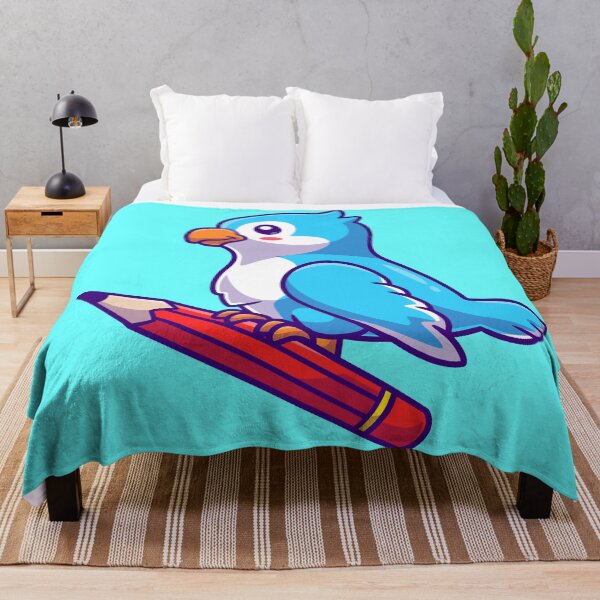 Item preview, Cute Bird Holding Pencil Cartoon Vector Icon designed and sold by hjian8219.