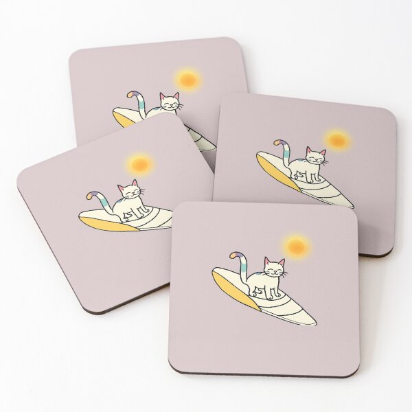 Item preview, CAT ON  A SURFBOARD, CAT, SURFBOARD designed and sold by GOLDENGARDENART.