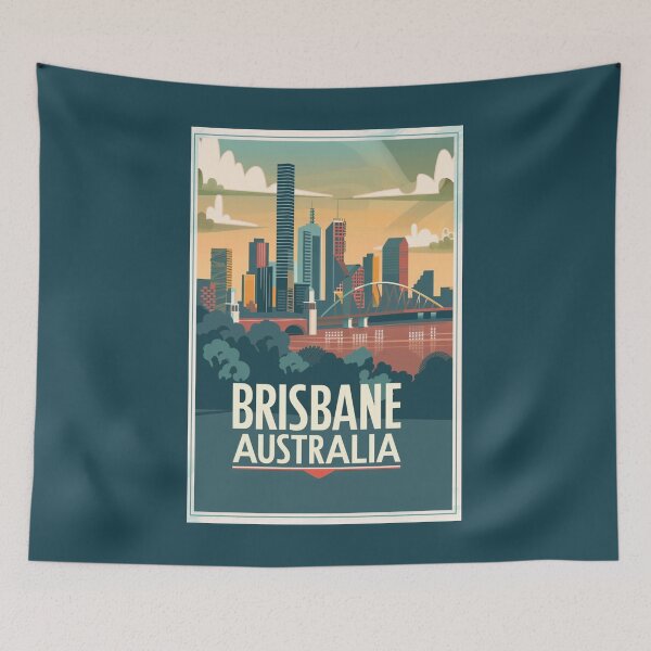 Item preview, A Vintage Travel Illustration of Brisbane - Australia  designed and sold by GoodOldVintage.