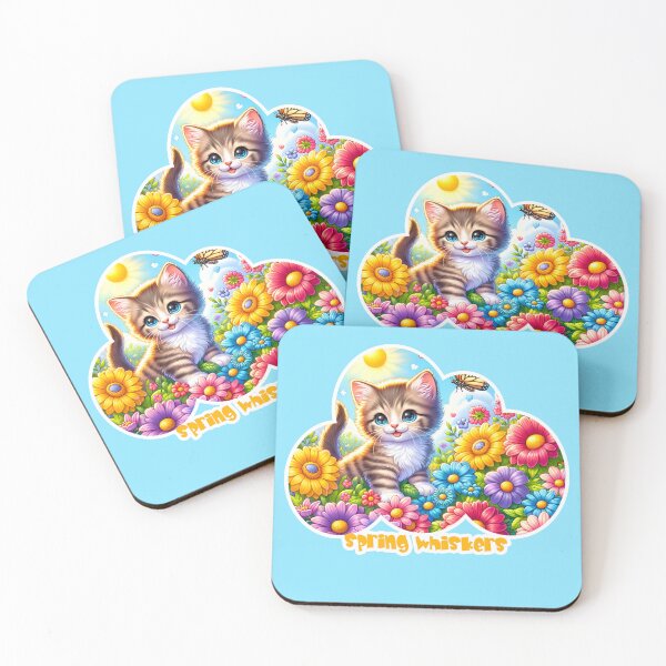 Item preview, Spring Whiskers - Kitten in Blooming Garden designed and sold by AmvaDesigns.