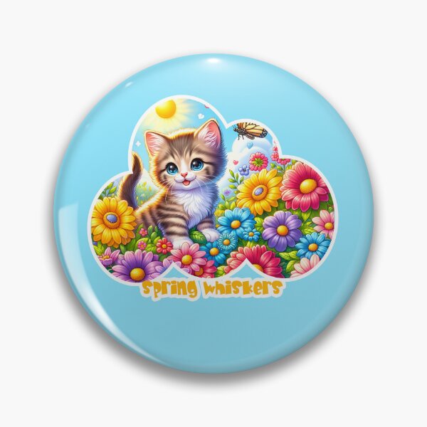 Item preview, Spring Whiskers - Kitten in Blooming Garden designed and sold by AdelkoDesigns.