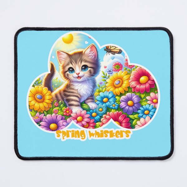 Item preview, Spring Whiskers - Kitten in Blooming Garden designed and sold by AmvaDesigns.
