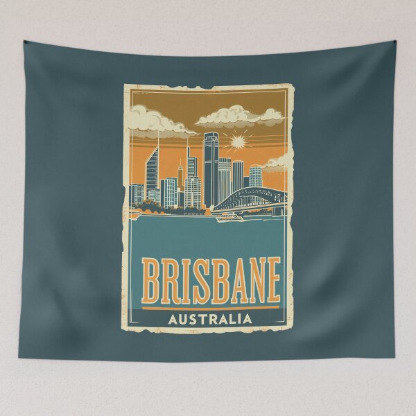 Item preview, A Vintage Travel Illustration of Brisbane - Australia  designed and sold by GoodOldVintage.