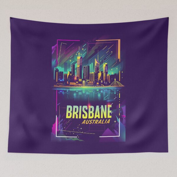 Item preview, A Vintage Travel Illustration of Brisbane - Australia  designed and sold by GoodOldVintage.